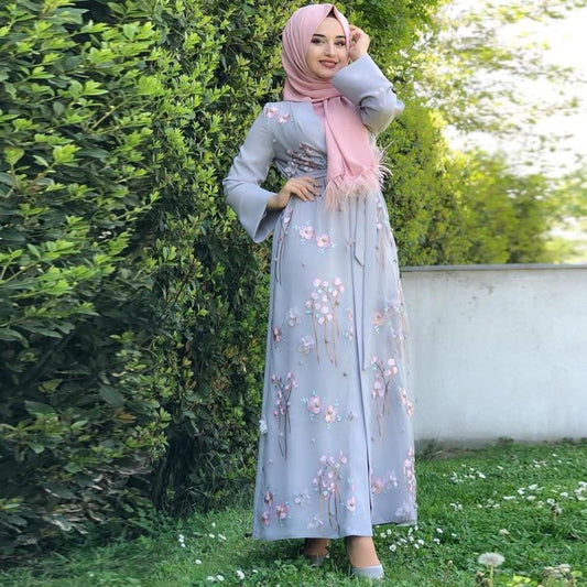 Abaya à Fleurs pour Femme Musulmane - Élégance et Confort à la Plage