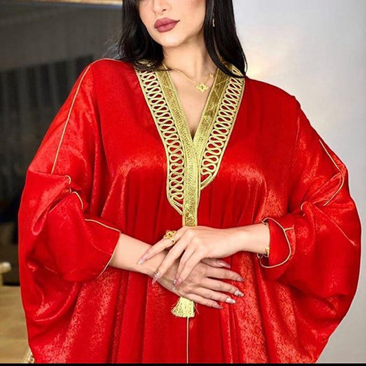 Élégante Abaya Rouge Moderne pour Femmes