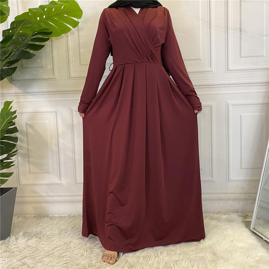 Abaya Bordeaux en Coton : Élégance et Confort Réunis