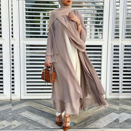 Abaya Beige avec Hijab - Élégance et Féminité