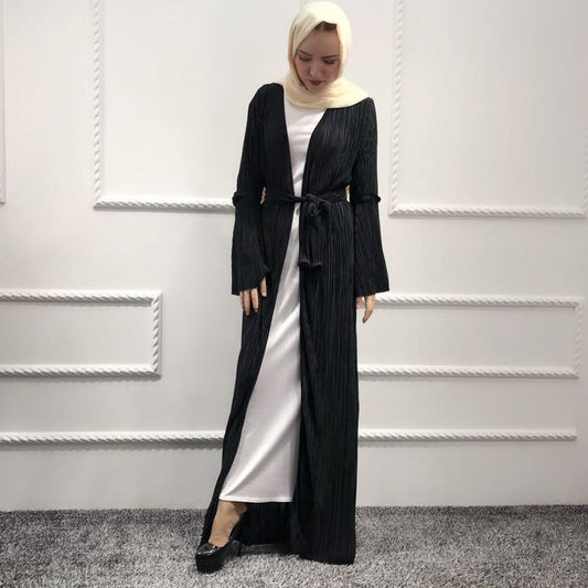 Abaya Kimono Noire avec Manches en Triangle – Élégance et Confort