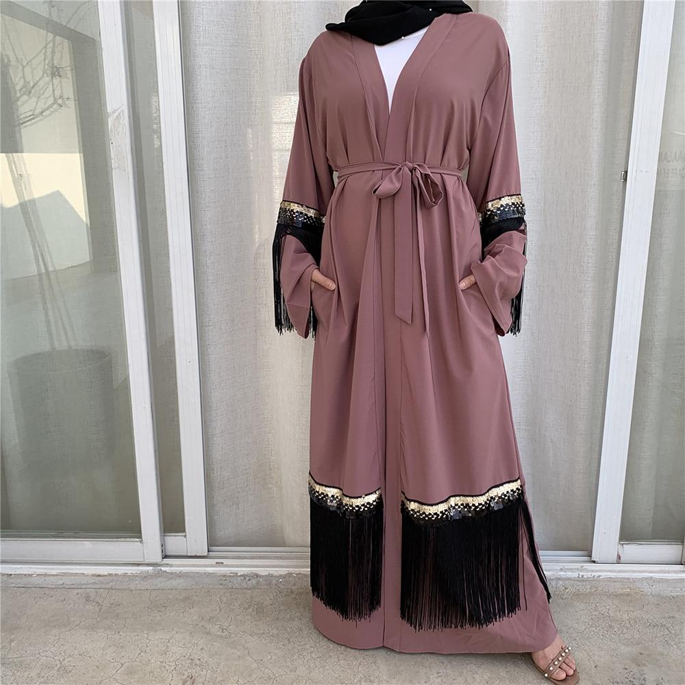 Abaya Moderne Mauve avec Sequins – Élégance et Polyvalence à Petit Prix