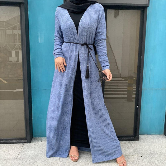 Cardigan Musulman Bleu pour Femme – Ample, Confortable et Élégant