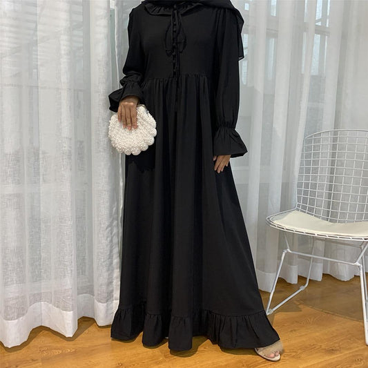 Abaya Robe Noire Style Chemisier - Confort et Élégance Réunis