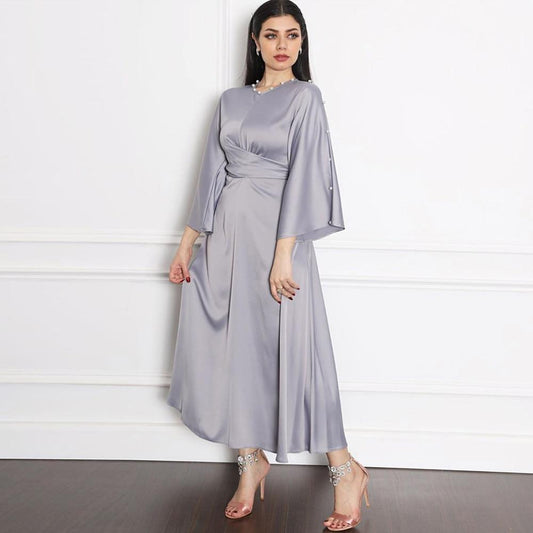 Robe Musulmane en Satin pour Femme - Confort Exquis et Design Original